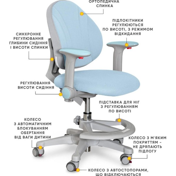 Фото - Крісло дитяче Evo-kids Mio KBL (Y-407 KBL)